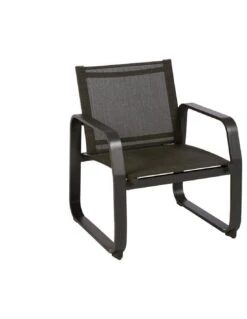 Salon De Jardin Gili 4 Places - Aluminium Et Texaline - Graphite / Anthracite Chiné -Fournitures De Jardin salon de jardin gili 4 places aluminium et texaline 3