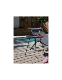 Table Basse Flower Ronde En Acier Avec Plateau Amovible - Gris 7 Table Basse Flower Ronde En Acier Avec Plateau Amovible - Gris -Fournitures De Jardin table basse flower ronde en acier avec plateau amovible 2