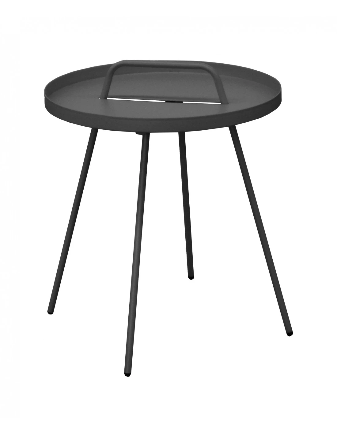 Table Basse Flower Ronde En Acier Avec Plateau Amovible - Gris 1 Table Basse Flower Ronde En Acier Avec Plateau Amovible - Gris