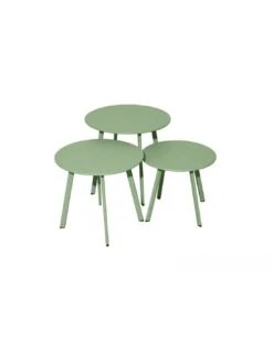 Table D'appoint MASSAI Ø50 Cm - Acier époxy - Vert Light
