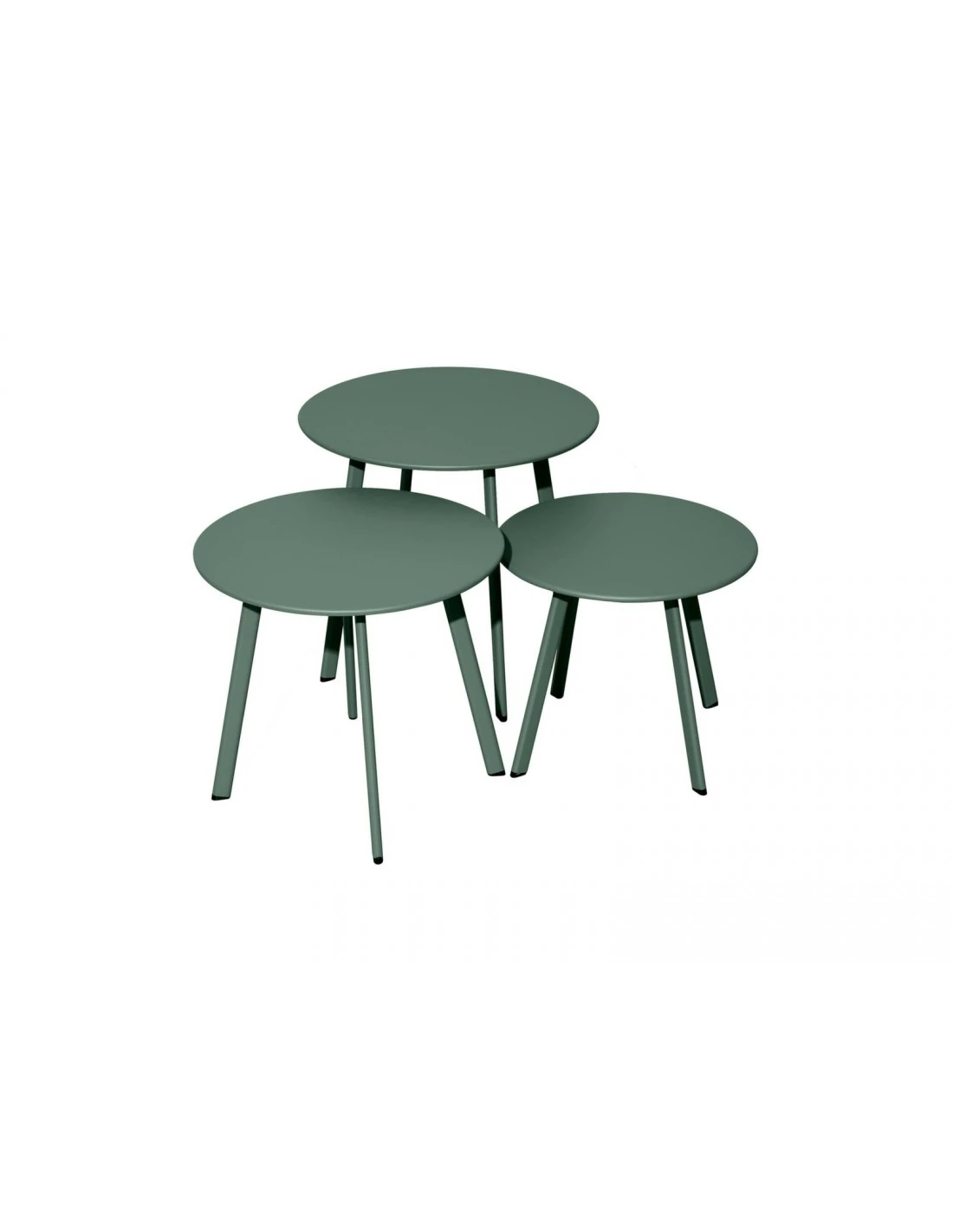 Table D'appoint MASSAI Ø50 Cm - Acier époxy - Vert 1 Table D'appoint MASSAI Ø50 Cm - Acier époxy - Vert