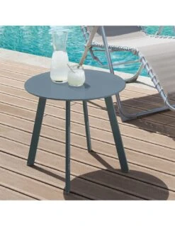 Table D'appoint Saona D.50 X H.45 Cm Bleu Canard - Acier époxy 4 Table D'appoint Saona D.50 X H.45 Cm Bleu Canard - Acier époxy -Fournitures De Jardin table d appoint saona d50 x h45 cm acier epoxy bleu canard 1