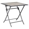 Table De Jardin Azua Pliante Carrée 2 Places - Aluminium - Gris Smoke Plateau Ect Effet Bois
