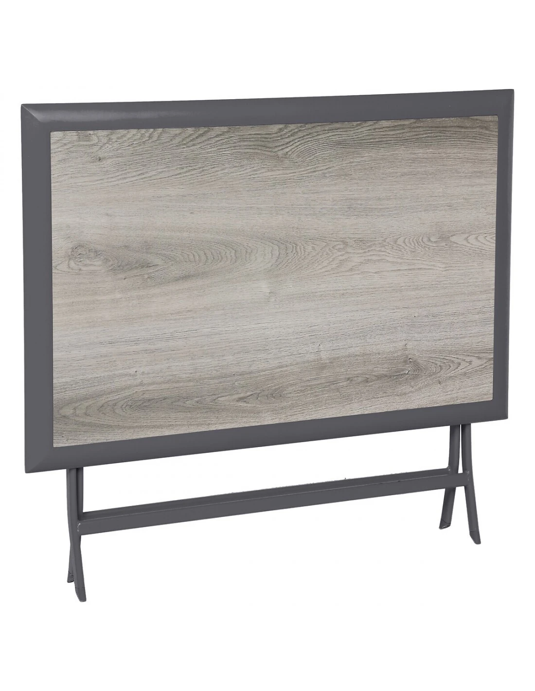 Table De Jardin Azua Pliante Rectangle 6 Places - Aluminium - Gris Smoke Plateau Effet Bois 2 Table De Jardin Azua Pliante Rectangle 6 Places - Aluminium - Gris Smoke Plateau Effet Bois – Image 2