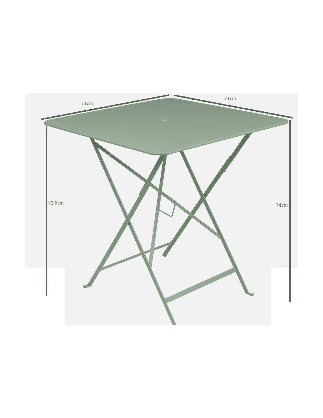 Table De Jardin Bistro 71x71 Cm - Métal Pliante Carrée - Gris Orage 4 Table De Jardin Bistro 71x71 Cm - Métal Pliante Carrée - Gris Orage – Image 4