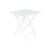 Table De Jardin Bistro 71x71 Cm - Métal Pliante Carrée - Blanc Coton