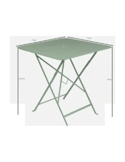 Table De Jardin Bistro 71x71 Cm - Métal Pliante Carrée - Blanc Coton -Fournitures De Jardin table de jardin bistro 71x71 cm metal pliante carree 9