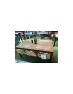 Table De Jardin COME 160/240 X 100 Cm -- Graphite / Oak -Fournitures De Jardin table de jardin come 160240 x 100 cm graphite oak graphite oak 3