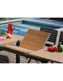 Table De Jardin COME 160/240 X 100 Cm -- Graphite / Oak -Fournitures De Jardin table de jardin come 160240 x 100 cm graphite oak graphite oak 4