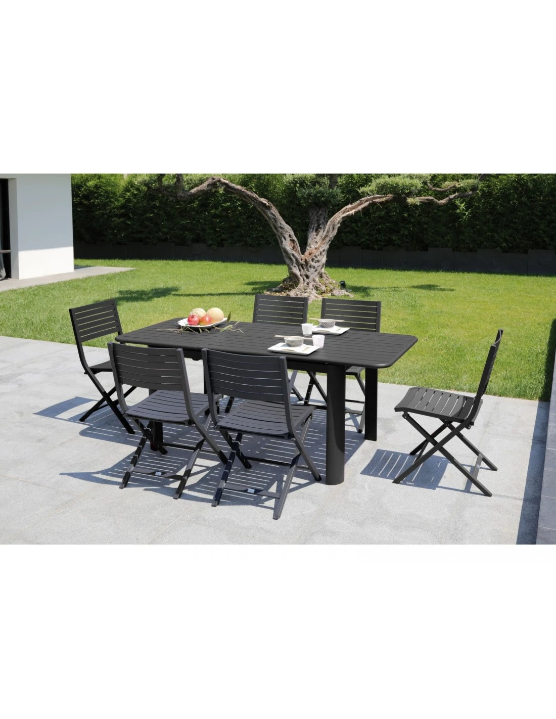Table De Jardin Eos Extensible 130/180 Cm En Aluminium - Graphite 2 Table De Jardin Eos Extensible 130/180 Cm En Aluminium - Graphite – Image 2