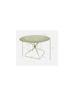 Table De Jardin Montmartre D.117 Cm - Métal Ronde - Vert Opaline -Fournitures De Jardin table de jardin montmartre d117 cm metal ronde 5
