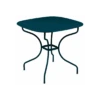 Table De Jardin Opéra Carronde Carrée 82 X 82 Cm - Acier - Bleu Acapulco