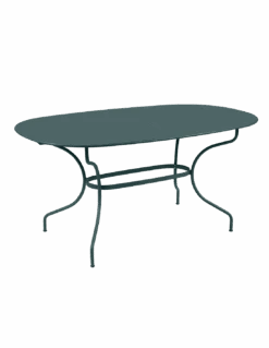 Table De Jardin Opéra Ovale 160 X 90 Cm - Métal Acier - Gris Orage