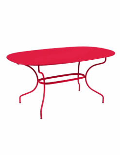 Table De Jardin Opéra Ovale 160 X 90 Cm - Métal Acier - Rose Praline