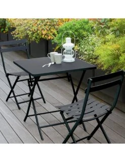 Table Pliante Carrée Greensboro 2 Places - Graphite -Fournitures De Jardin table pliante carree greensboro 2 places graphite 1