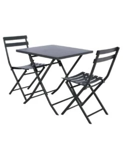 Table Pliante Carrée Greensboro 2 Places - Graphite -Fournitures De Jardin table pliante carree greensboro 2 places graphite 3