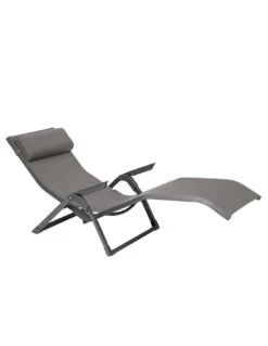 Transat Basculant Decima - Aluminium Et Texaline - Noisette / Praline -Fournitures De Jardin transat basculant decima aluminium et texaline noisette praline 2