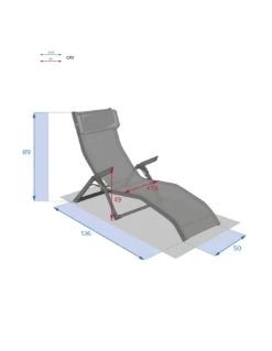 Transat Basculant Decima - Aluminium Et Texaline - Noisette / Praline -Fournitures De Jardin transat basculant decima aluminium et texaline noisette praline 6