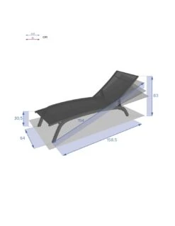 Transat Bonao 4 Positions - Aluminium Et Texaline - Silver / Taupe -Fournitures De Jardin transat bonao 4 positions aluminium et texaline silver taupe 4