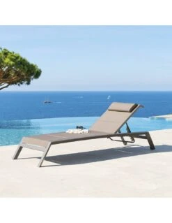 Transat De Jardin Allure 5 Positions - Aluminium Et Texaline - Praline / Speculos -Fournitures De Jardin transat de jardin allure 5 positions aluminium et texaline praline speculos 5