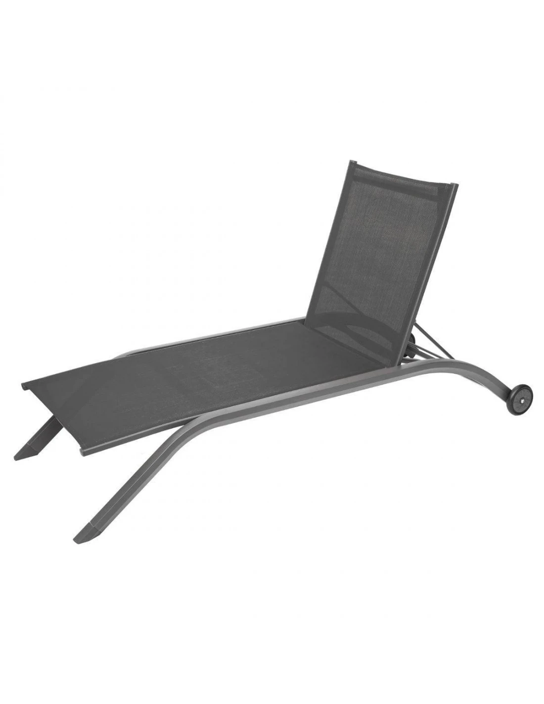 Transat De Jardin Milenio - 5 Positions - Aluminium Et Texaline - Graphite / Anthracite 2 Transat De Jardin Milenio - 5 Positions - Aluminium Et Texaline - Graphite / Anthracite – Image 2