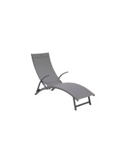 Transat Pliant Samba - 4 Positions - Aluminium Anodisé - Graphite / Anthracite -Fournitures De Jardin transat pliant samba 4 positions aluminium anodise graphite anthracite 1 4