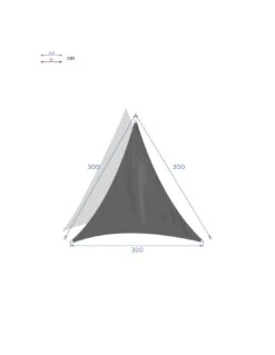 Voile D'ombrage Curacao Triangulaire 3 X 3 X 3 M - Polyester - Emeraude -Fournitures De Jardin voile d ombrage curacao triangulaire 3 x 3 x 3 m polyester 2