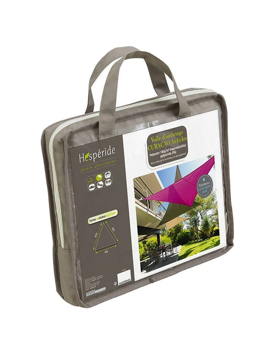 Voile D'ombrage Curacao Triangulaire 4 X 4 X 4 M - Coloris Au Choix - Ardoise 6 Voile D'ombrage Curacao Triangulaire 4 X 4 X 4 M - Coloris Au Choix - Ardoise – Image 6